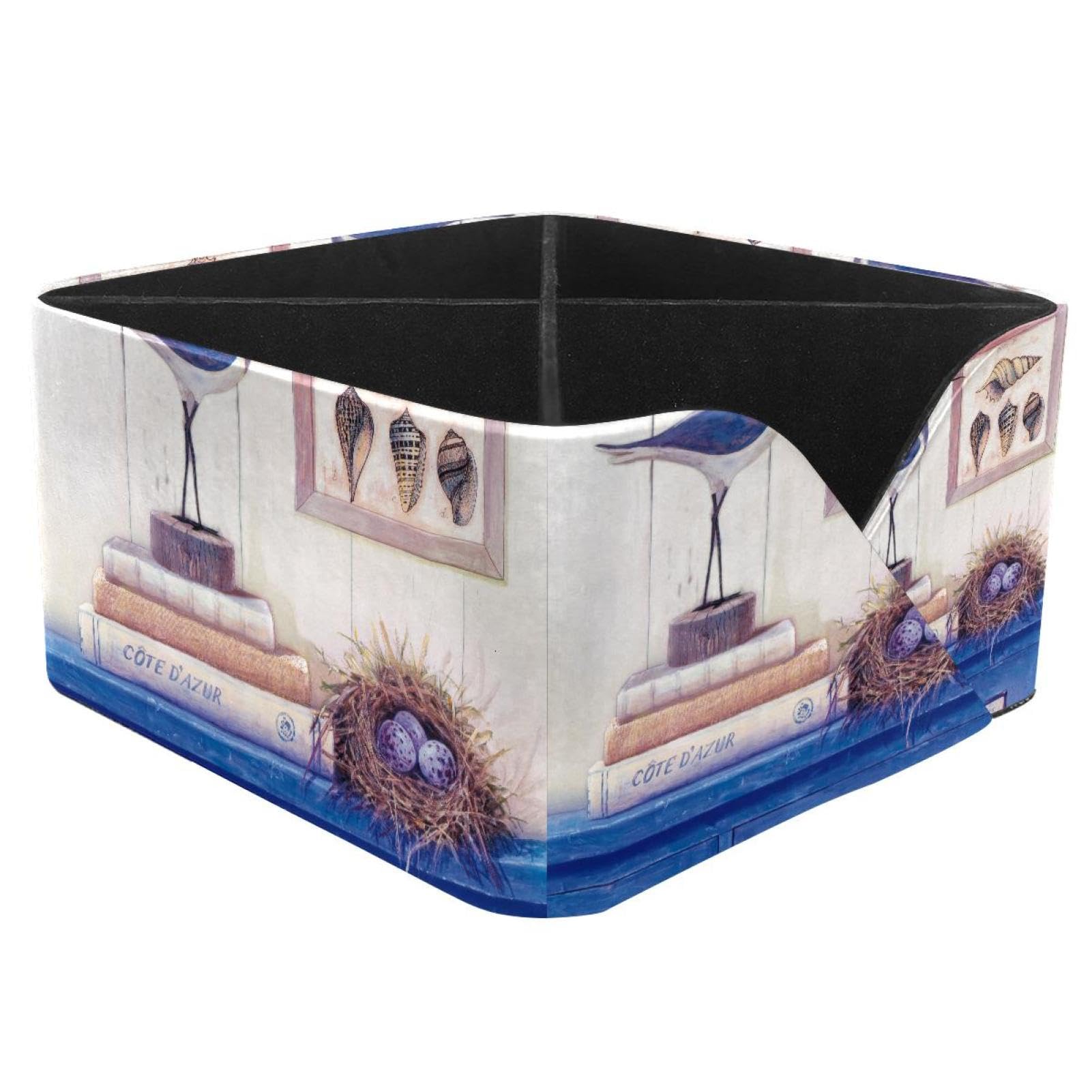KengjuTesu Seaside Elements Desktop Organizer Pen Holder, Rectangular Pencil Cup for Office, Study and Makeup Stations