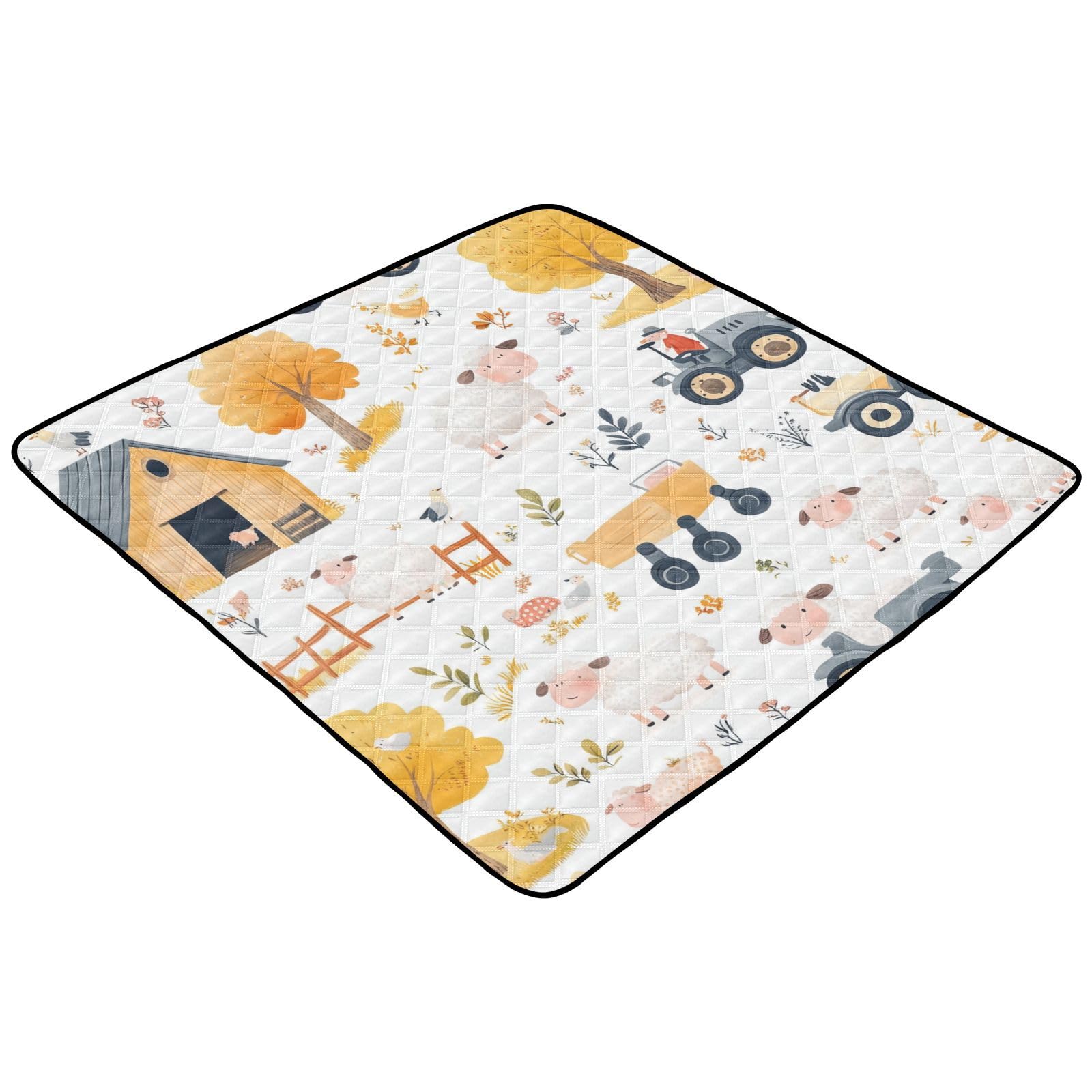 Kigai Farm Animals Baby Play Mat for Floor and Playpen 50x50 inch Non-Slip Baby Activity Playmat Waterproof Foldable Crawling Mat for Infants Toddlers