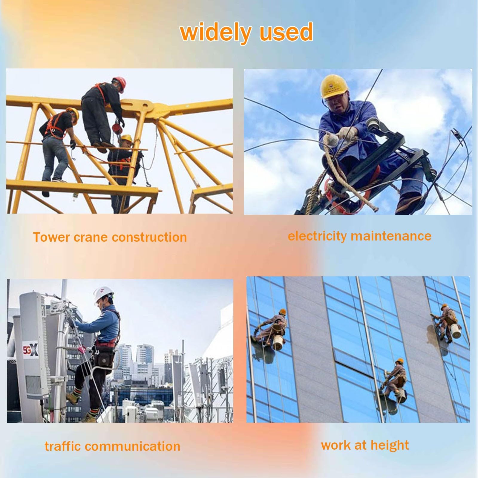 Dispositivo Anticaídas Retráctil, Arnes de Seguridad Anticaídas con Cordón Retardante de Llama, 3-20m Cordón para Herramientas Retráctil para Andamio Construcción a Gran Altitud(Size:7m)