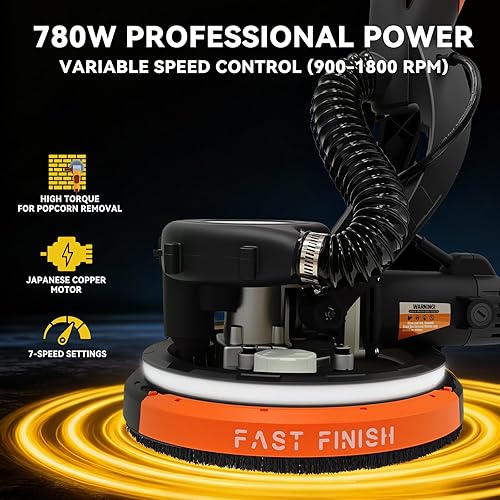 Miniatura 2 de Lijadora eléctrica para paneles de yeso con colección de polvo al vacío, potente herramienta de eliminación de techo de palomitas de maíz de 780 W