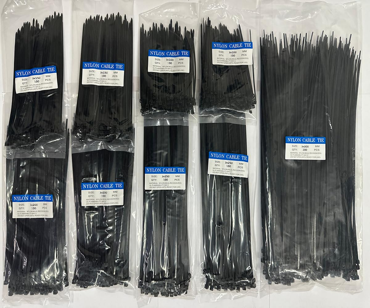 Gocableties - Fascette Plastica Nere - 370 Mm X 4,8 Mm - 100 Pezzi - Lang - UV-beständiges Set - Foto 9