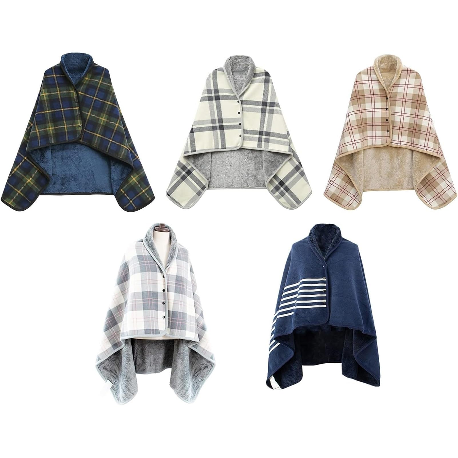 Poncho para Silla de Ruedas con Forro Polar Resistente al Viento y Capucha para Adultos, Manta de Viaje Reutilizable, Manta portátil con Capucha para Personas Mayores (Blanco, 80 x 130 cm)