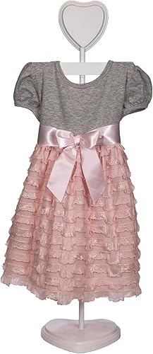 Miniatura 5 de Soporte para vestido y atuendo en forma de corazón  Decoraciones de baby shower para niña o niño  Juego de perchas de madera maciza ensambladas a