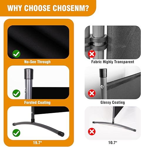 Miniatura 2 de Pantallas plegables de privacidad de 3 paneles, divisor de pared de 6 pies de alto con marco de metal, divisor de habitación independiente para