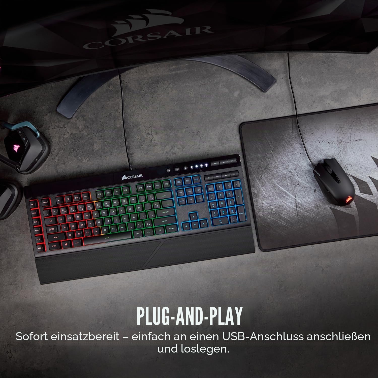 Corsair Harpoon PRO RGB FPS/MOBA-Optisch-Gaming-Maus - Schwarz | 12.000 DPI Optisch Sensor, Leicht, 6 Vollständig Programmierbare Tasten, RGB-LED-Hintergrundbeleuchtung