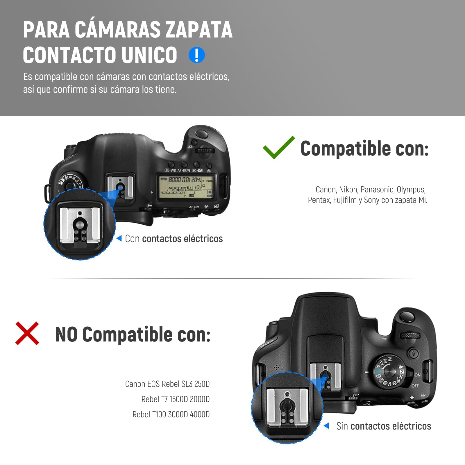 NEEWER TT560 Flash Speedlite Compatible con Canon Sony Nikon Panasonic Olympus Pentax y Otros DSLR, iluminación de Estudio, cámara Digital, con Garra Soporte para Accesorios estándar, Mini Soporte
