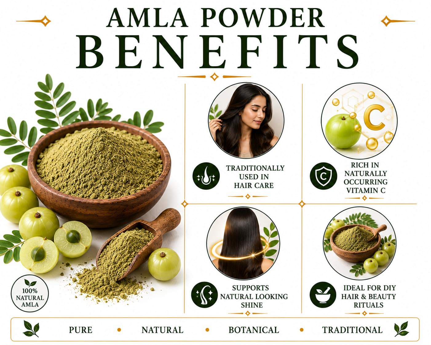 Amla Powder 100g | 100% Natural Indian Gooseberry Powder for Hair & Skin — Amazon image 2