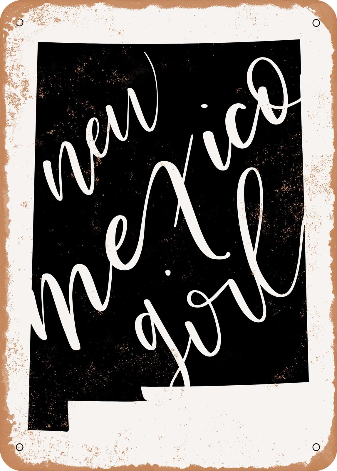 Miaomansenstore Girls Metal Sign - New Mexico - Vintage Look Home Decor