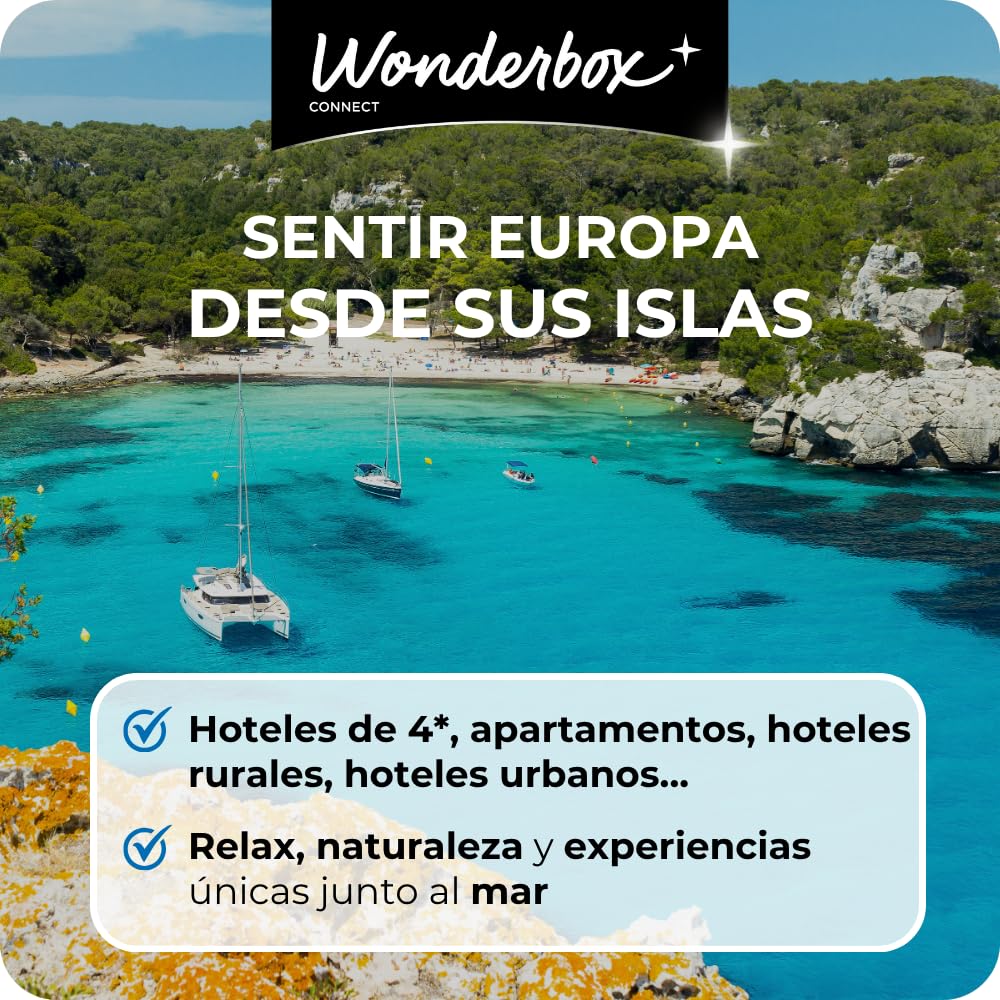 WONDERBOX – Cofre Regalo Escapada a Las Islas: Europa - De 1 a 2 Noches para 2 Personas - Escapada para Parejas - Regalar experiencias - Hoteles en Las Islas Europeas más emblemáticas