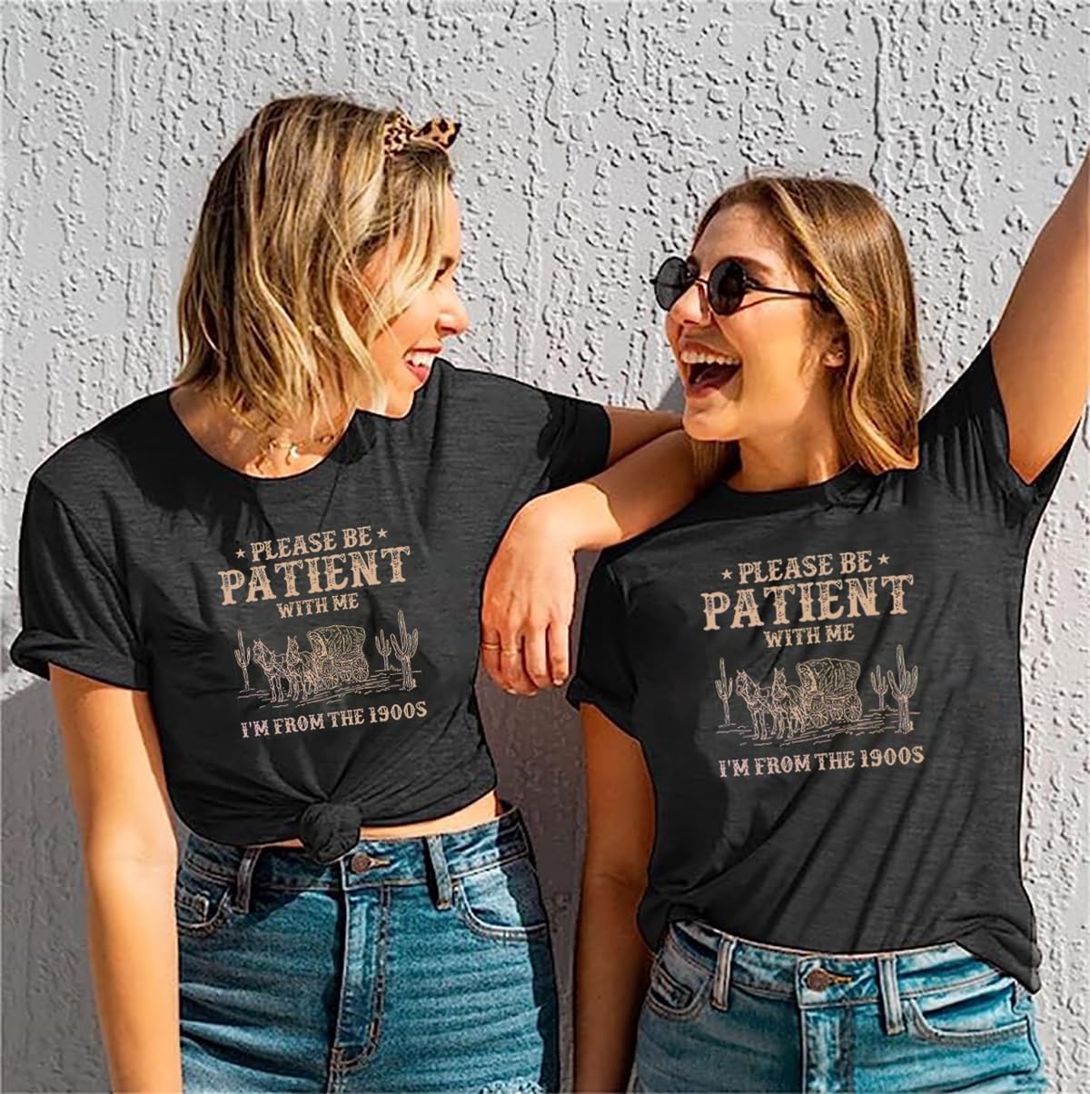 Women Please Be Patient with Me I'm from The 1900s Shirt Funny Vintage 1900s Graphic Tee 90s Country Shirts Top - Image 2