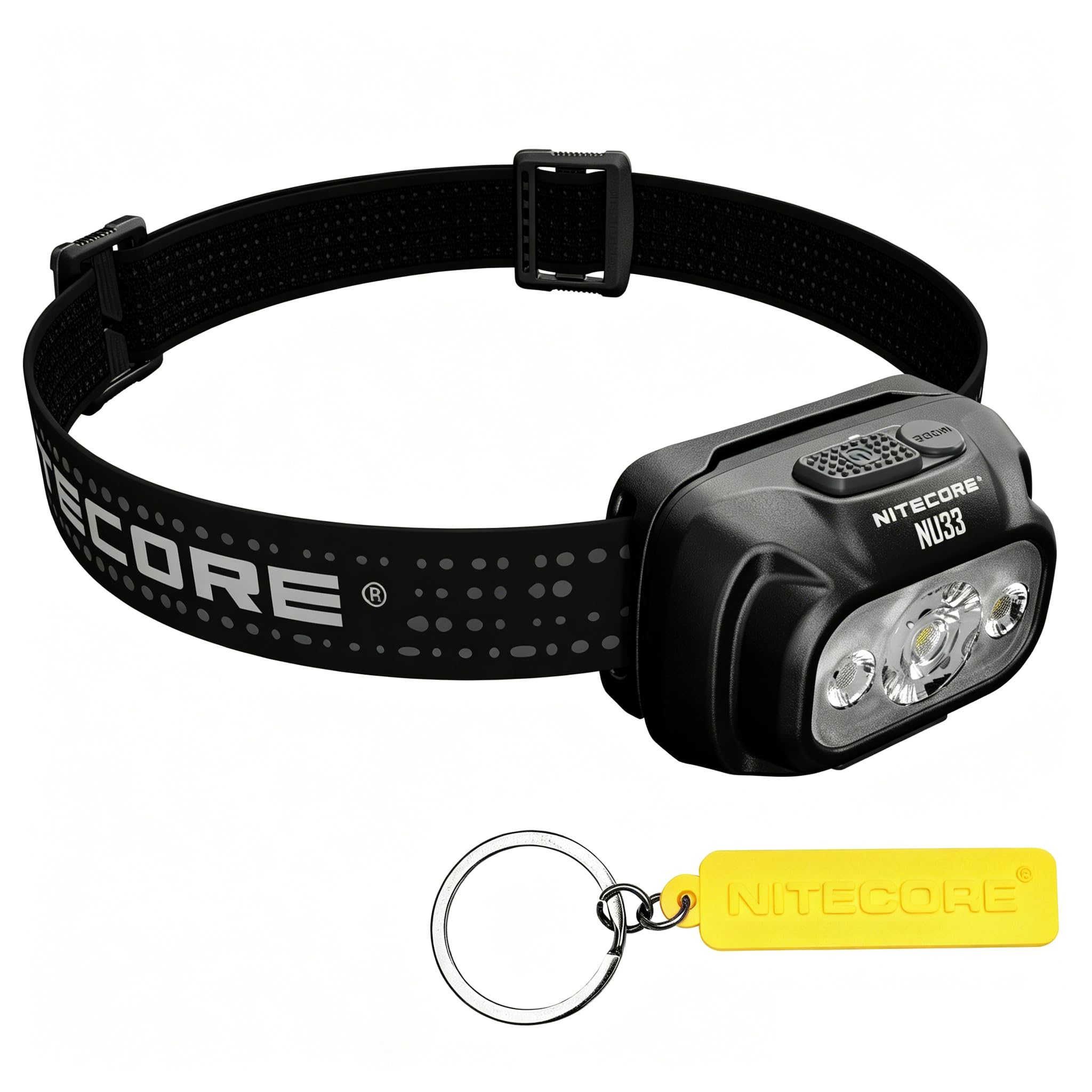 Nitecore Red,White Nu33 700 Lumen Aluminum Headlamp Triple Light Sources Usb-C Rechargeable Headlight Tag, White,Red