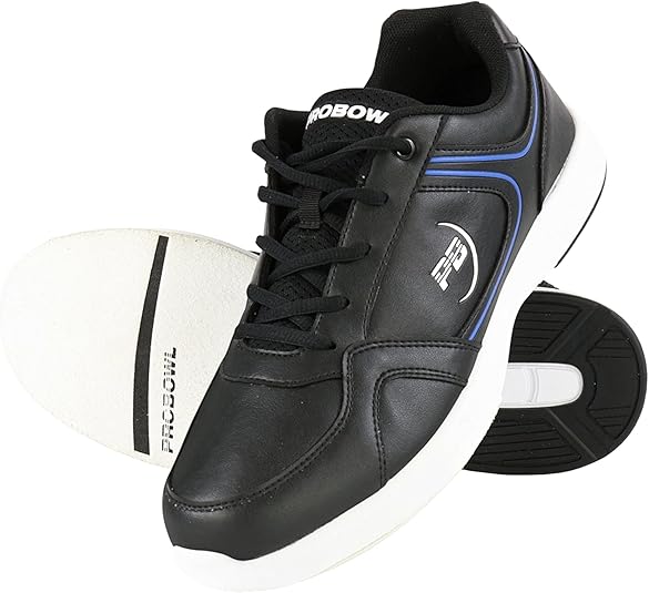 Pro Bowl Bonega Bowling Shoe for Men and Adults, Shoes with Slides, Elegant Leather Look, Hobby and Leisure Players, Lightweight Comfortable