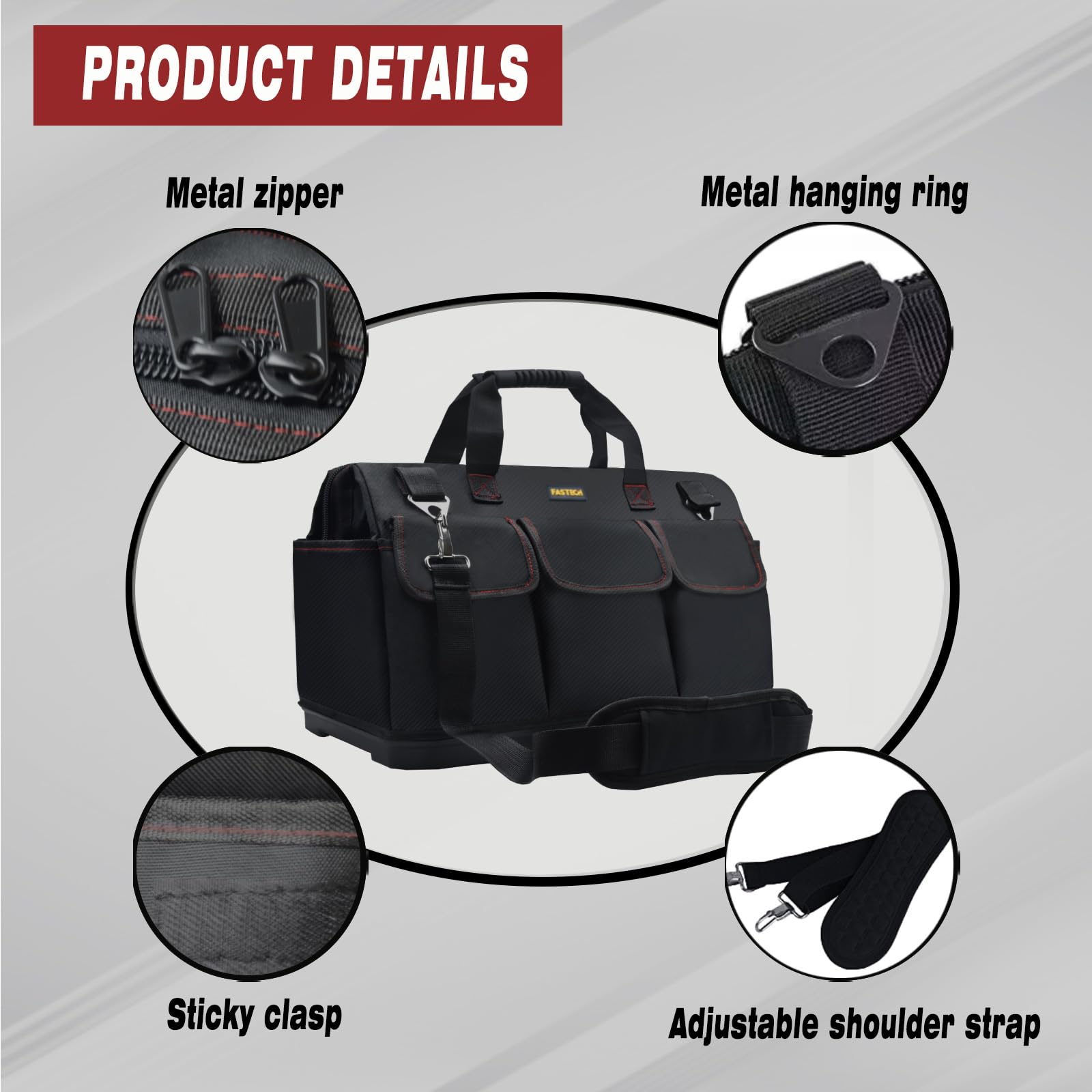 Snapklik.com : FASTECH 20-inch Heavy Duty Bottom Tools Bag