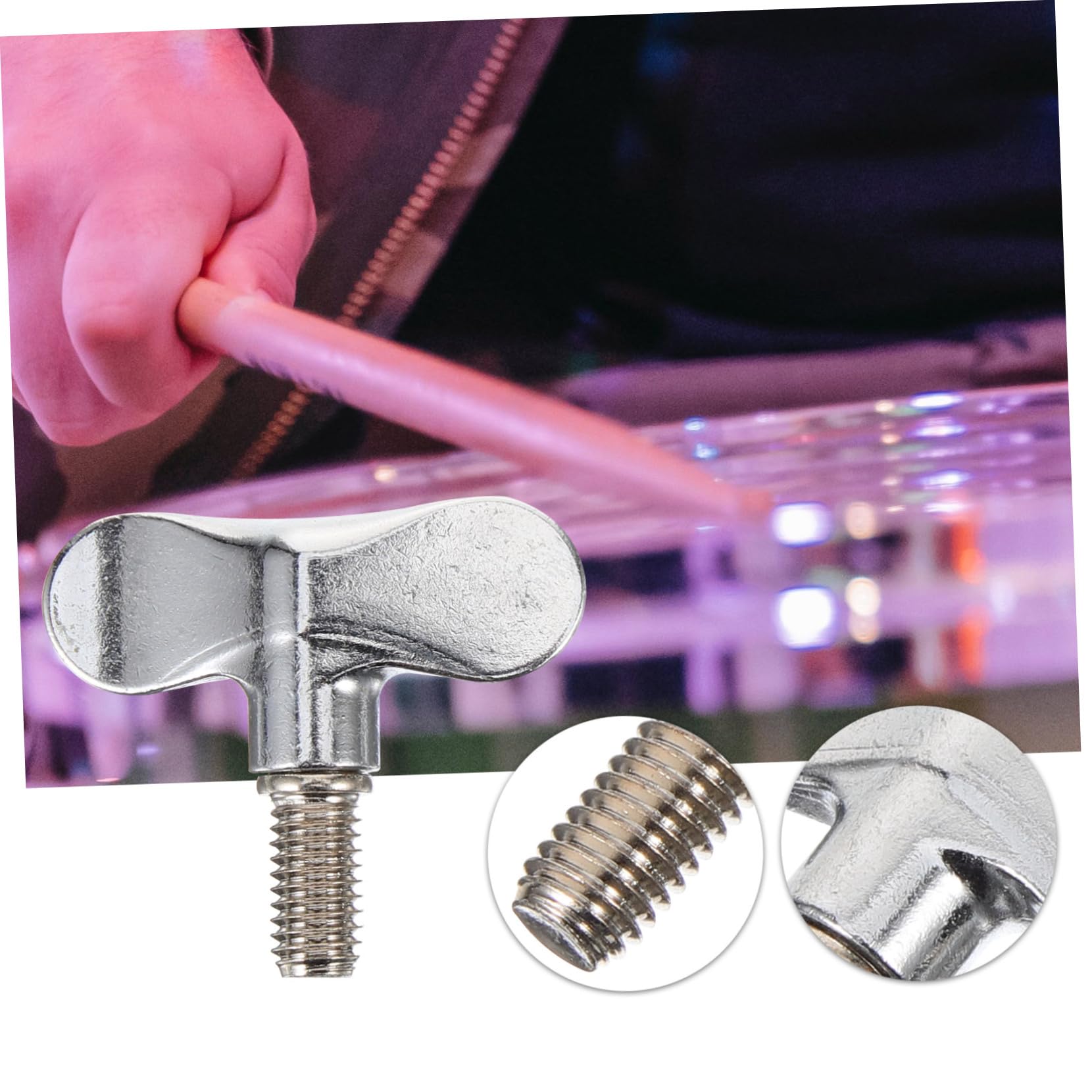 COSMEVIVI Adjustable Drum Cymbal Stand Wing Screw Metal Percussion Instrument Accessories