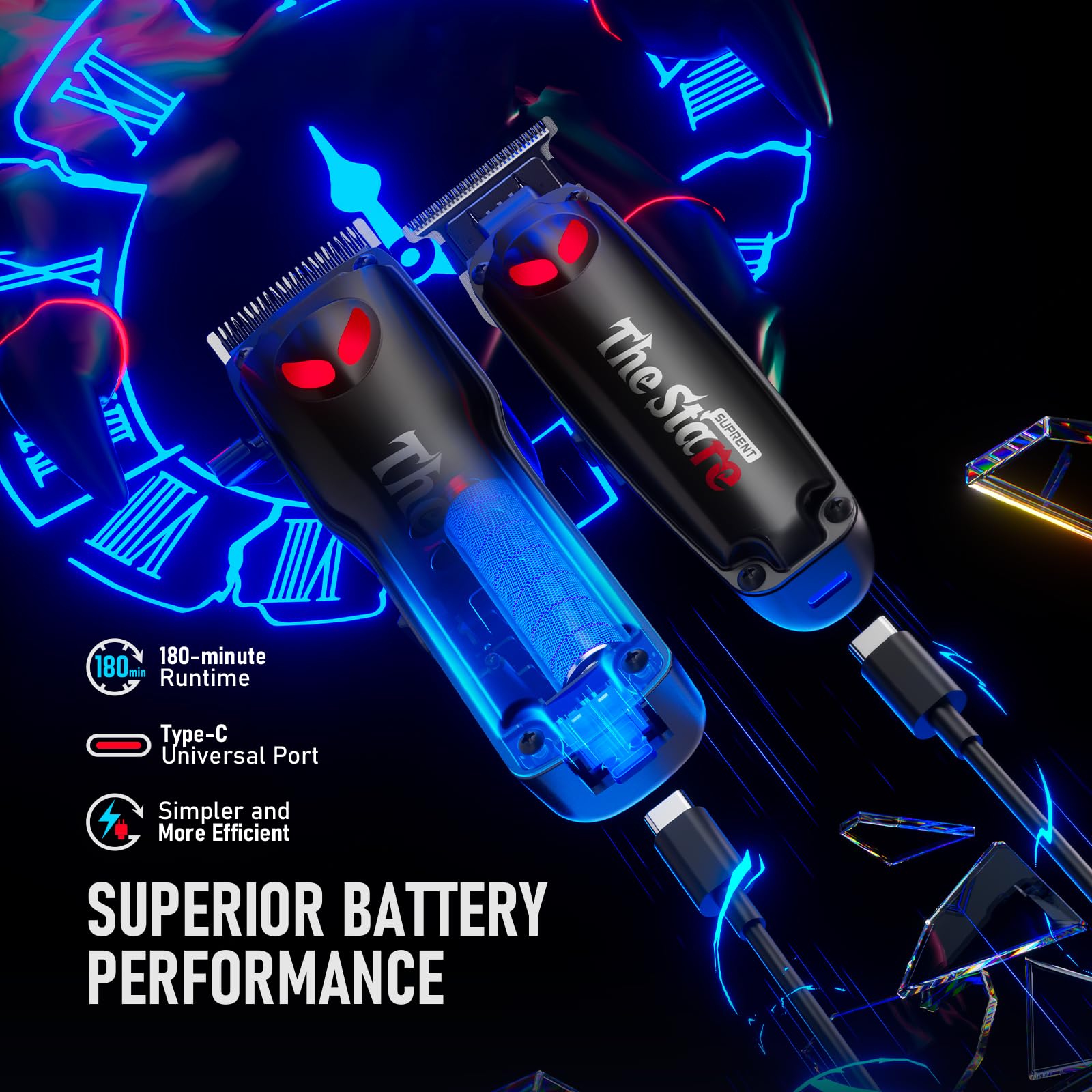 SUPRENT Hair Clippers for Men Professional, 7500 RPM Cordless Hair Trimmer Barber Clippers Hair Cutting Kit - Image 4