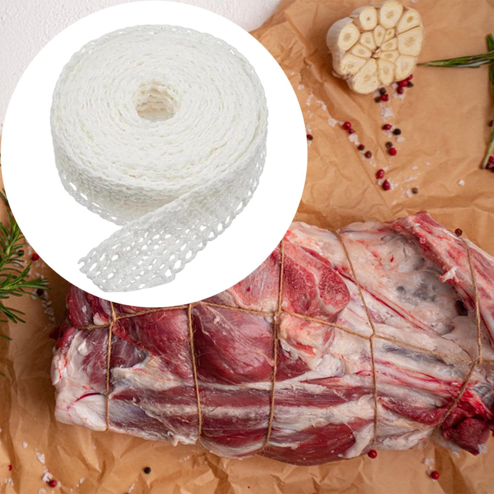Meat Netting Roll Elastic Sausage Packaging Net for Grilling Cooking Kitchen, 10m