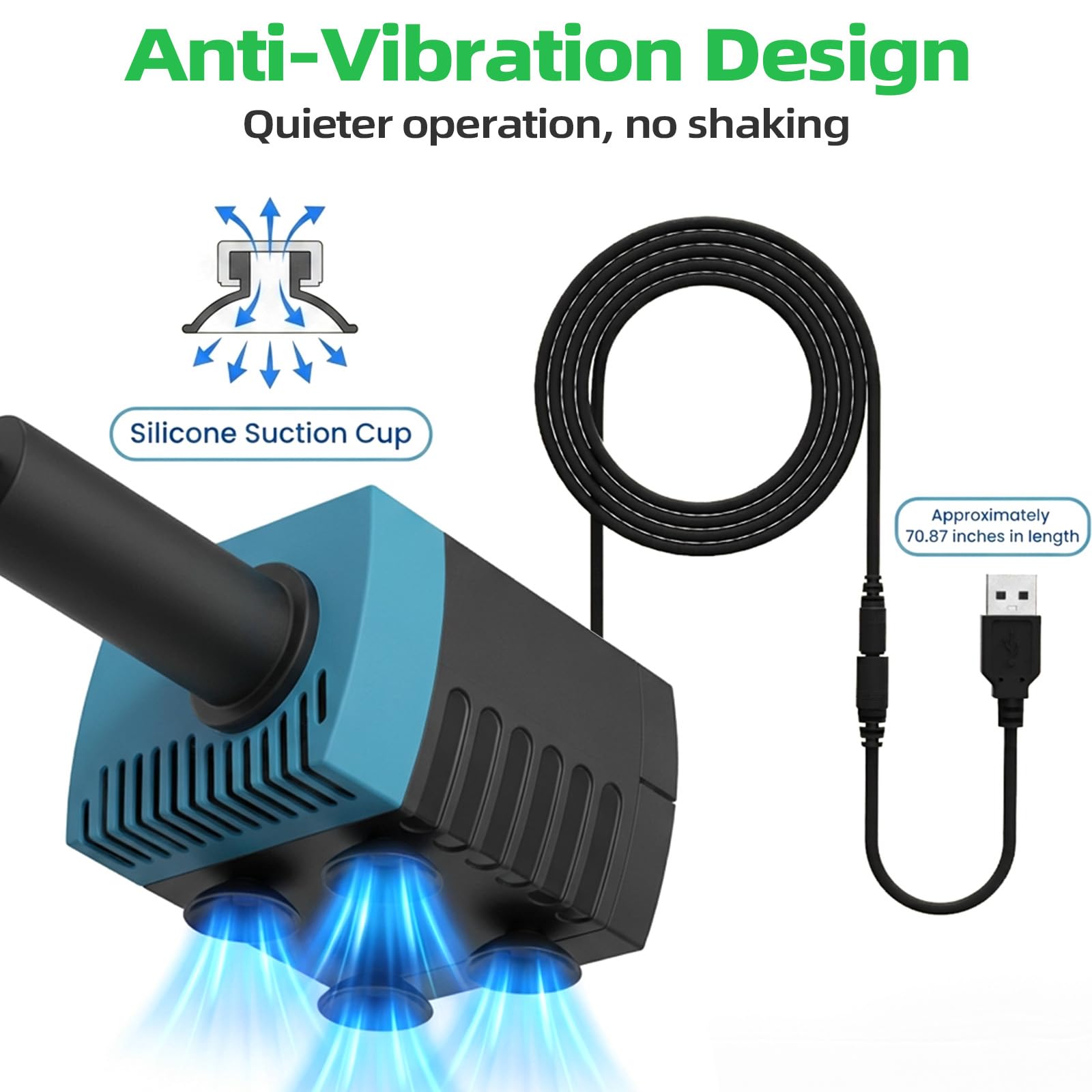 SP-400LV - Pompa USB per fontana per animali domestici, con adattatore di alimentazione e impugnatura, ricambio sommergibile silenzioso per fontane a farfalla, ceramica, acciaio inossidabile e