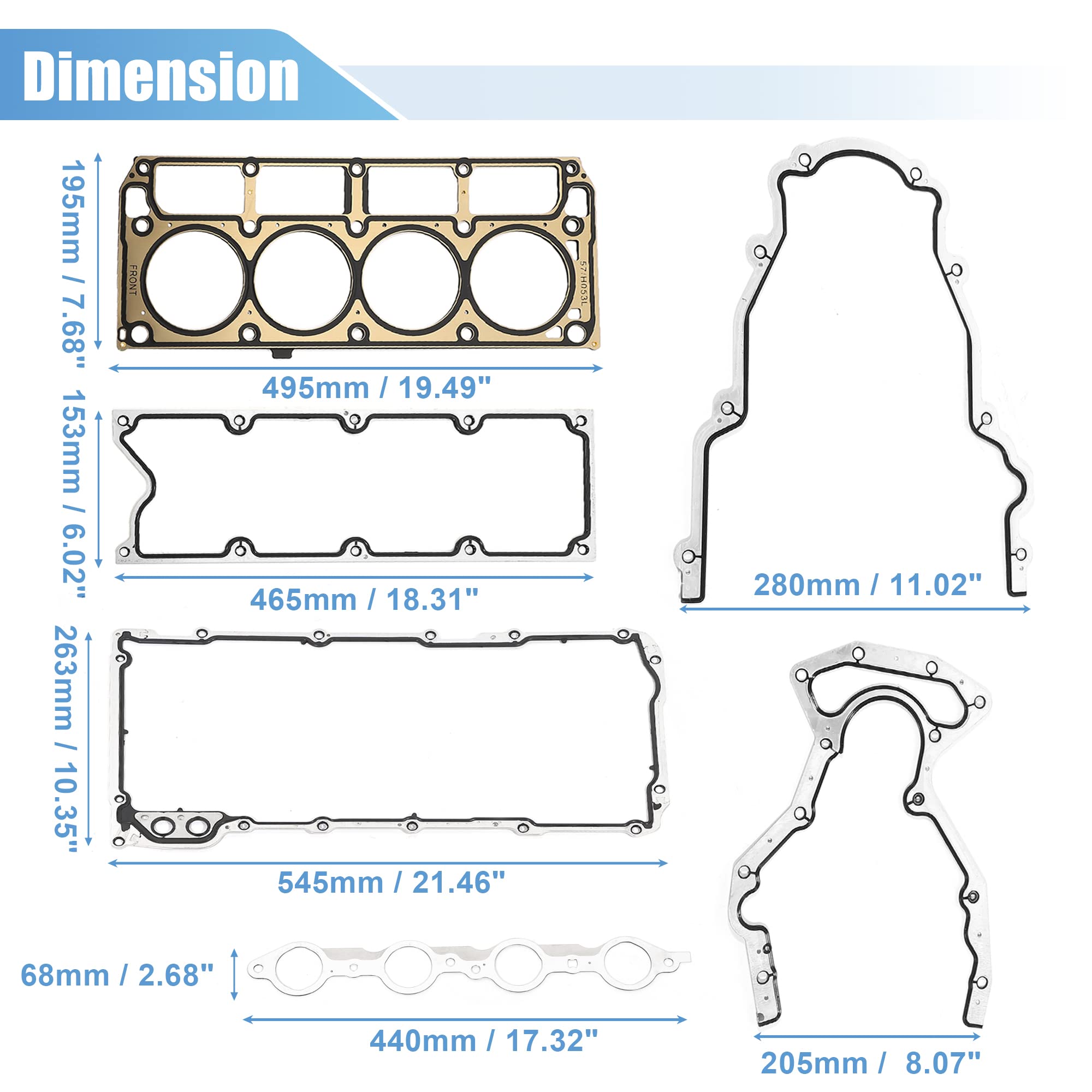 Amazon.com: X AUTOHAUX Engine Cylinder Head Gasket Set 12558178  