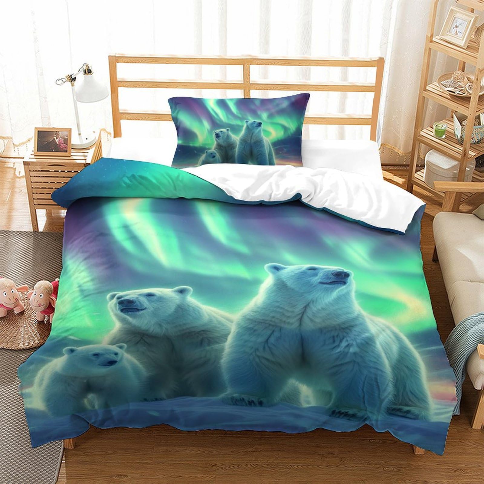 Housse de couette ours polaire pour chambre enfant cocooning