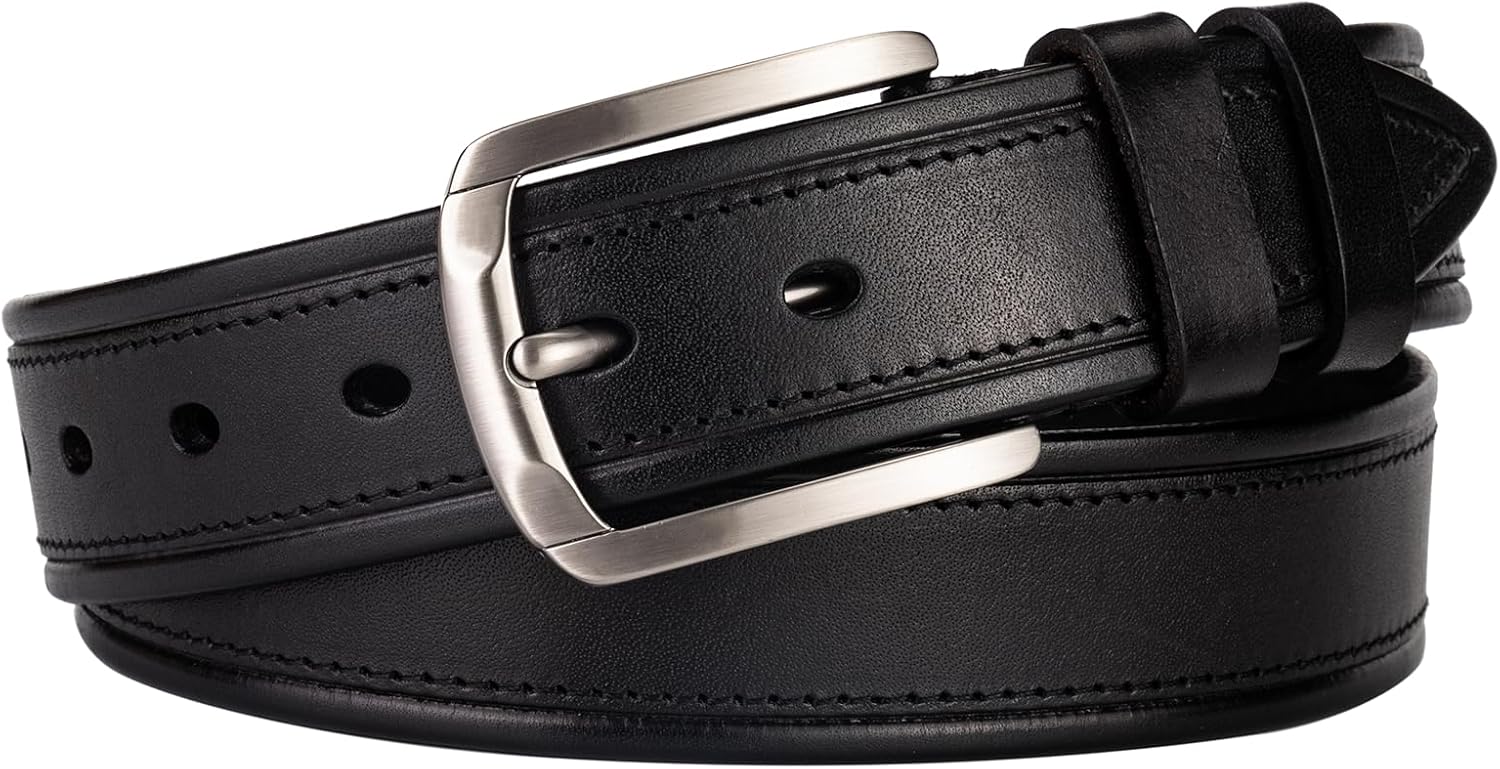 Full Grain Genuine Leather Men Belt 2026, 1.5" Wide Real Leather Western Cowboy Men's Belts for Trousers