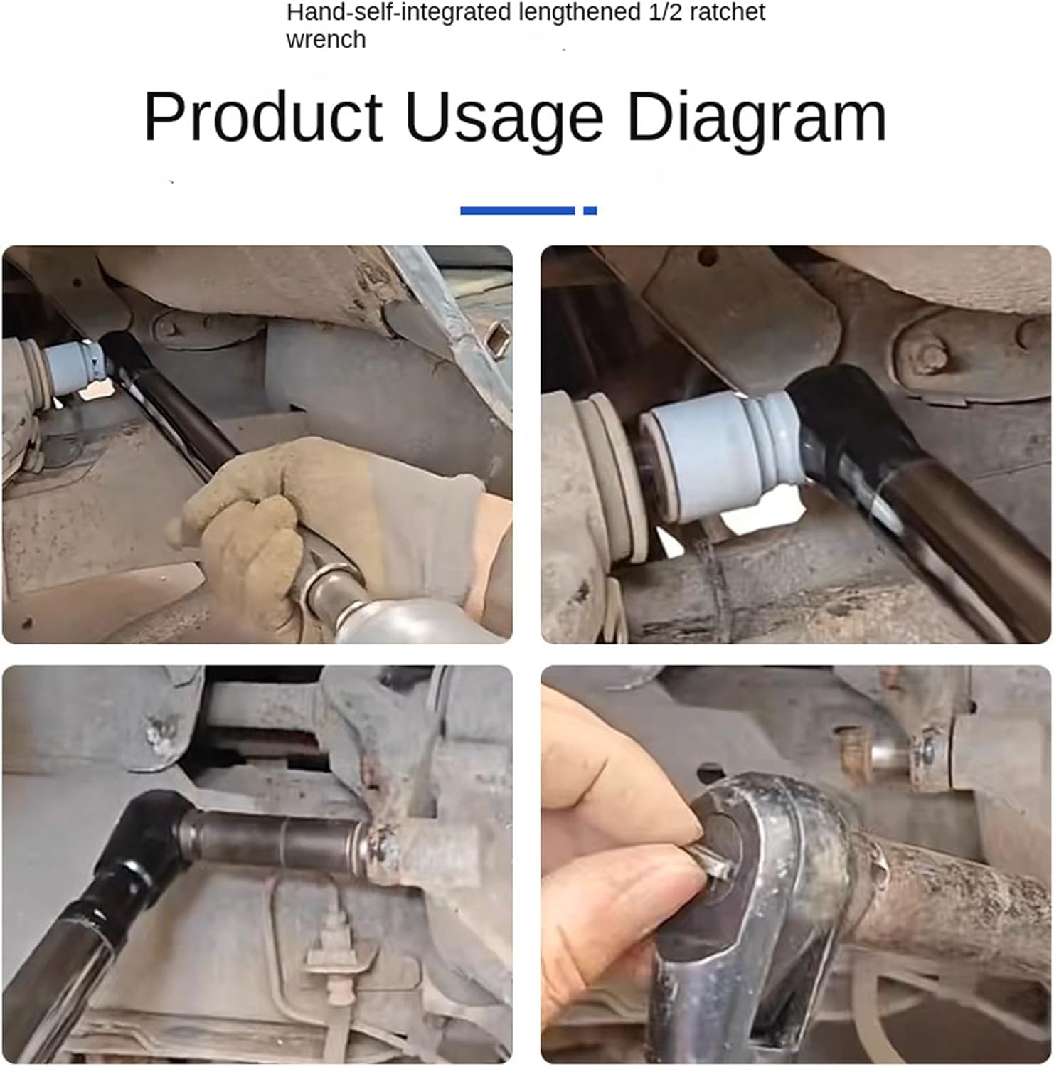 Offset Extension Ratchet | 1/2 Inch Extended Torque Ratchet Socket | Heavy Duty Offset Extension Wrench - for Automotive Garage Workshop Home Repair Shop Tight Space Engine Bike Motorcycle Truck