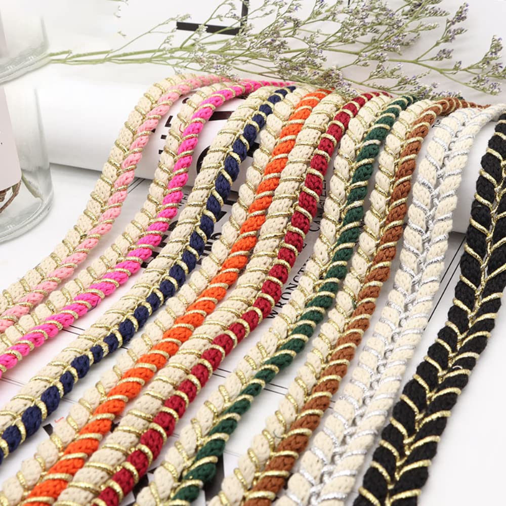30 m tweekleurig twist kanten grand gevlochten vintage kant lint van