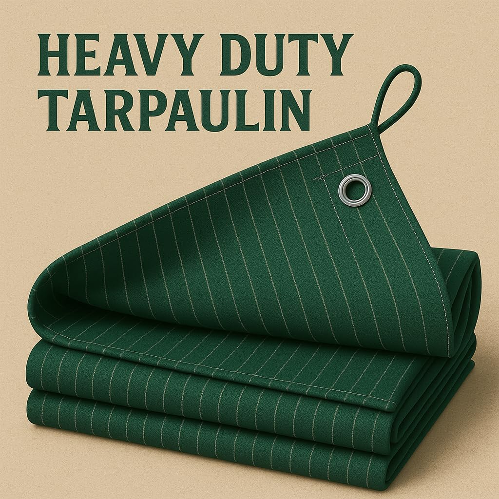 700 GSM Waterproof Tarpaulin | Durable, UV-Resistant Tarp for Outdoor, Construction & Camping (Green, 21 x 21 FT) — Amazon image 2