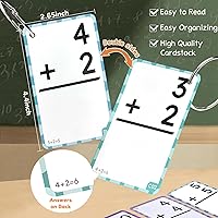 Vista 5 de JoyCat Tarjetas Didácticas de Suma + Gráfico, 78 Tarjetas Perforadas para Niños de Pre K, 1º, 2º, 3er Grado, Herramientas de Aprendizaje