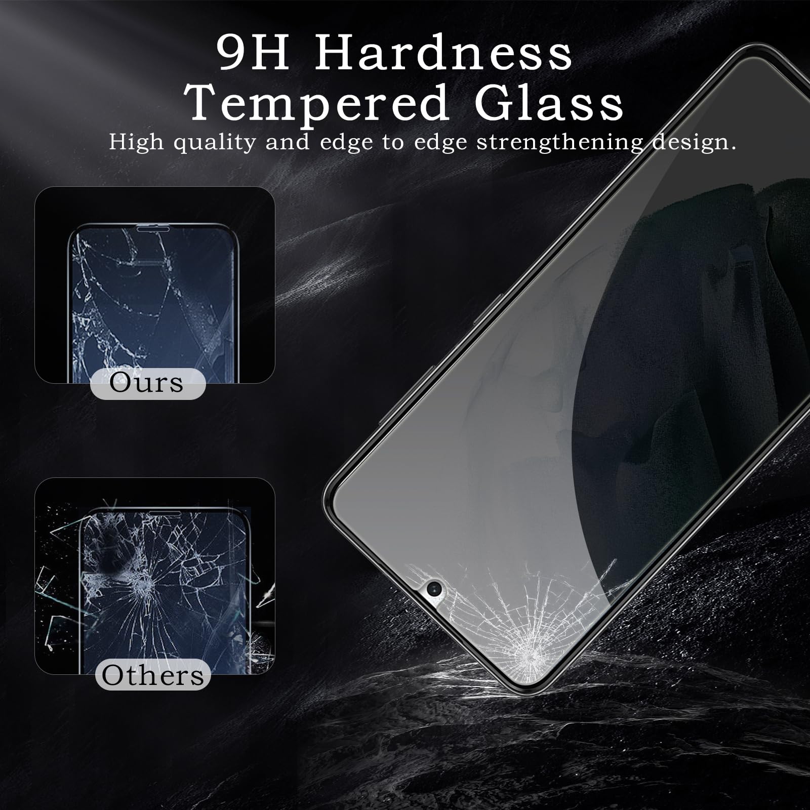 Pellicola protettiva per la privacy per Samsung Galaxy S21 5G, accessori in vetro temperato infrangibile, pellicola in vetro temperato anti spia, compatibile con custodie, ultra resistente