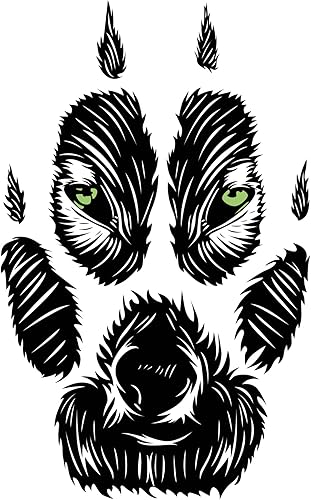 SSTS PRINT Pegatina para coche de patas de lobo con cara de lobo calcomanías para parachoques de vehículos para ventana de parachoques de vehículos,
