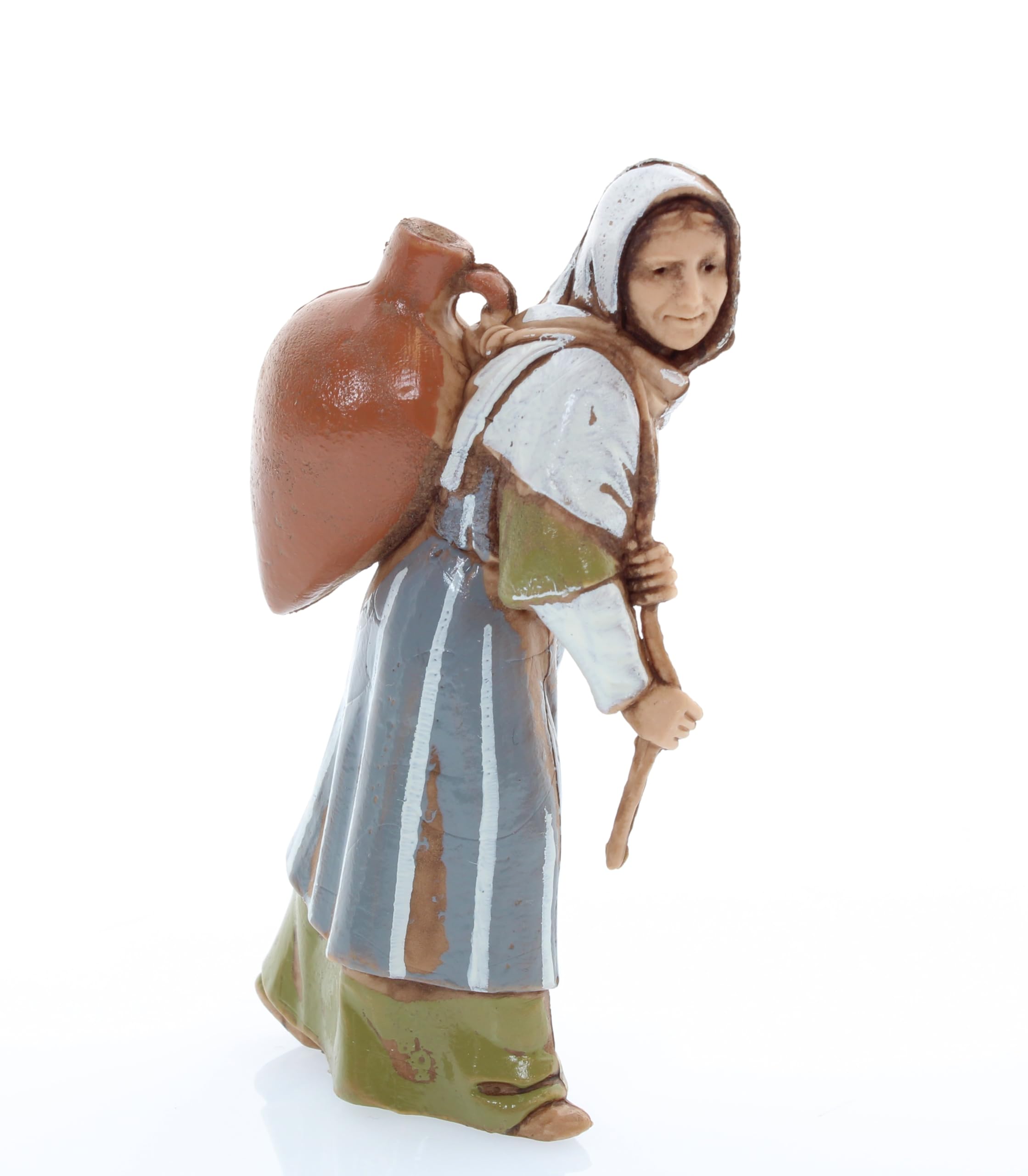 Moranduzzo Set Mujeres en el Pozo y Camelleros para Belén de 10 cm – Standard 10 – Escala 1:20 – Figuras irrompibles, pintadas a Mano, Escultor M. Landi, Made in Italy