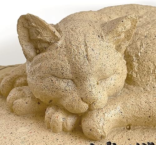 Vista 3 de Lily's Home Lápida de jardín conmemorativa resistente a la intemperie con figura de gato