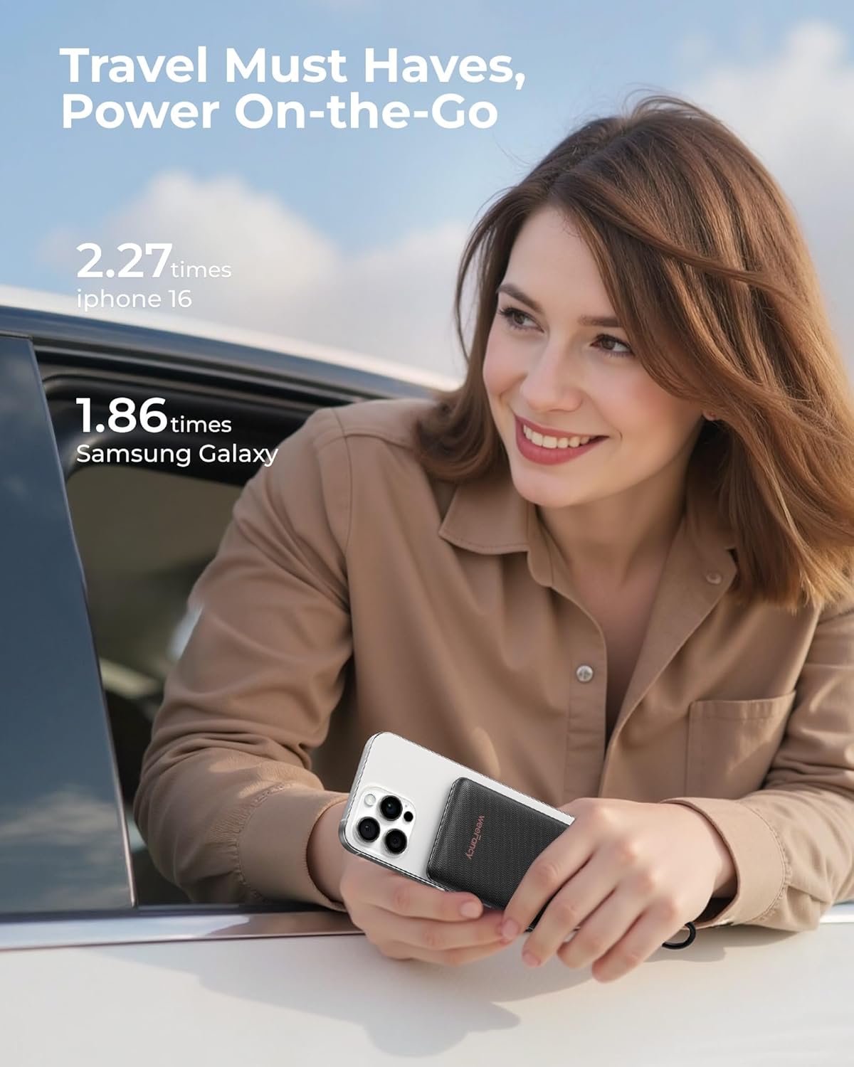 Ultra-Thin Mini Portable Charger 10000mAh & Rechargeable Electric Hand Warmers 2 Packs Gifts Set