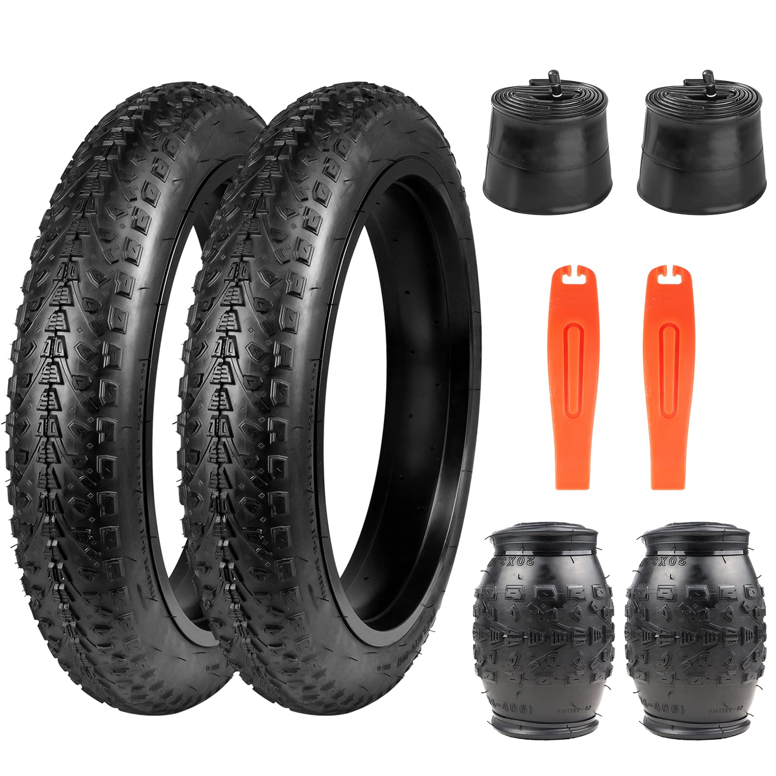 BALINGE 20/24/26x3.0 Electric Bike Tire 20/24/26 x 3 eBike Tires Fat E-Bike Tires 20/24/26 x 3 Bike Tires Heavy Duty High-Performance Wear-Resistant Mountain Snow 20/24/26x3 Bicycle Tires/Tubes，Black