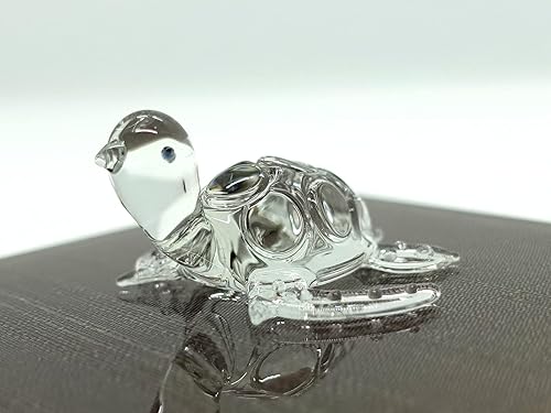 Miniatura 5 de Figuras pequeñas de tortuga sopladas a mano de vidrio transparente, animales, regalo coleccionable para decoración del hogar (Mar de tortuga)