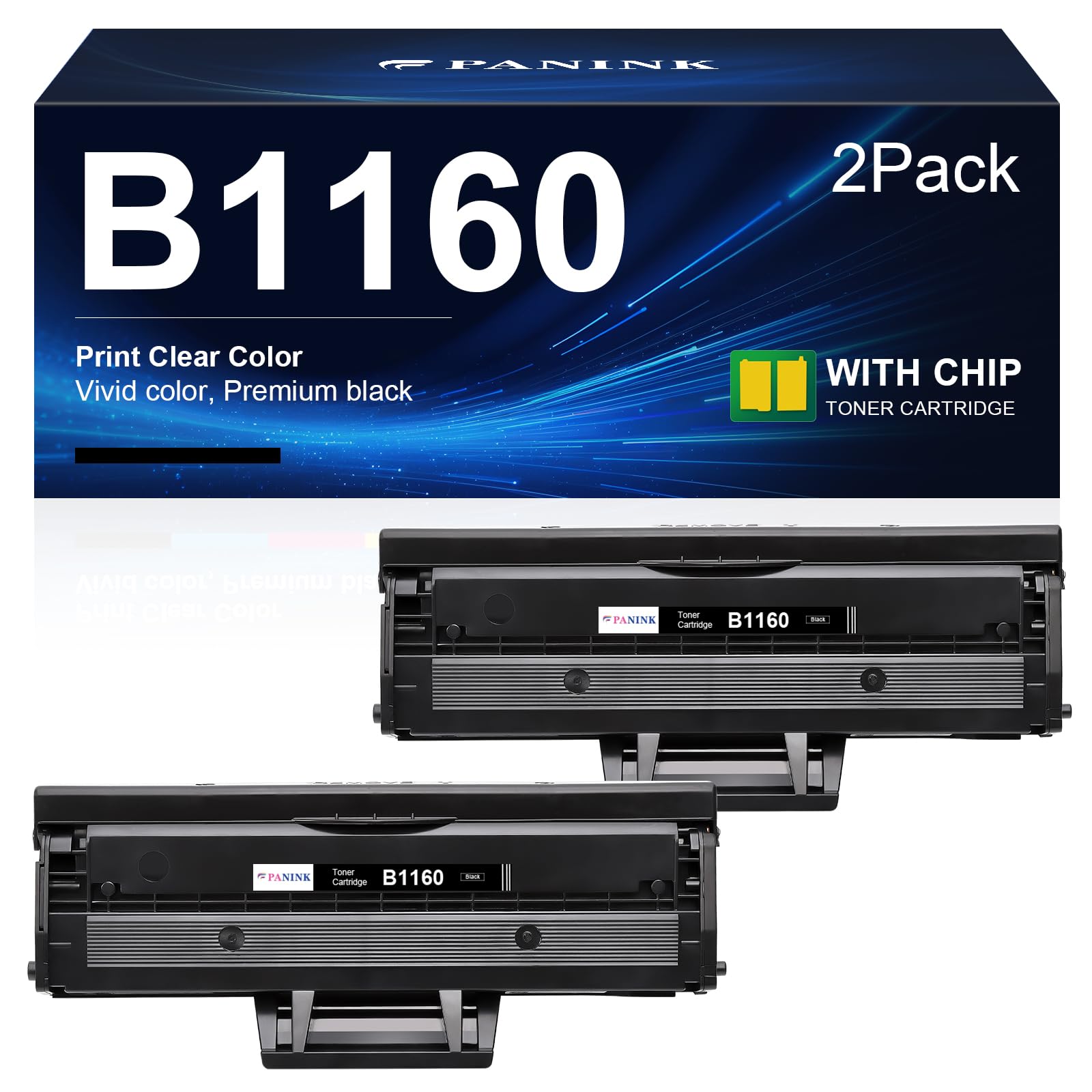 PANINK B1160 Toner Cartridge Replacement for Dell B1160 B1160W Toner Cartridge Compatible with Dell 1160 B1163w B1165nfw B1160 B1160w Printer - 2