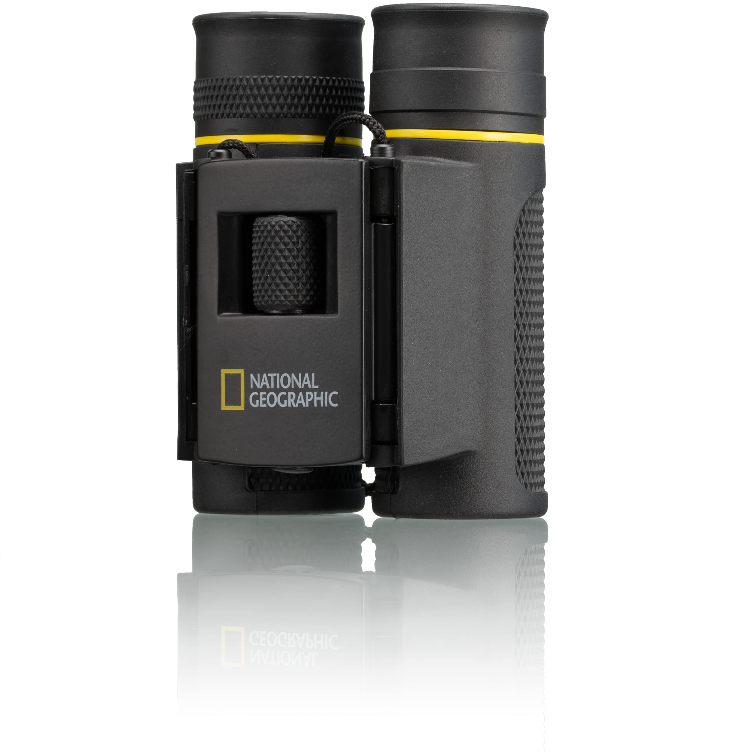 National Geographic Binocolo tascabile 8 x 21 con conchiglie pieghevoli per portatori di occhiali, gommatura, rivestimento completo, funzione pieghevole e borsa per il trasporto