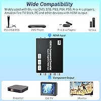 Vista 2 de Convertidor HDMI a componentes 4K con función de escalado, convertidor HDMI a YPbPr compatible con entrada de 4K/60Hz, compatible con salida