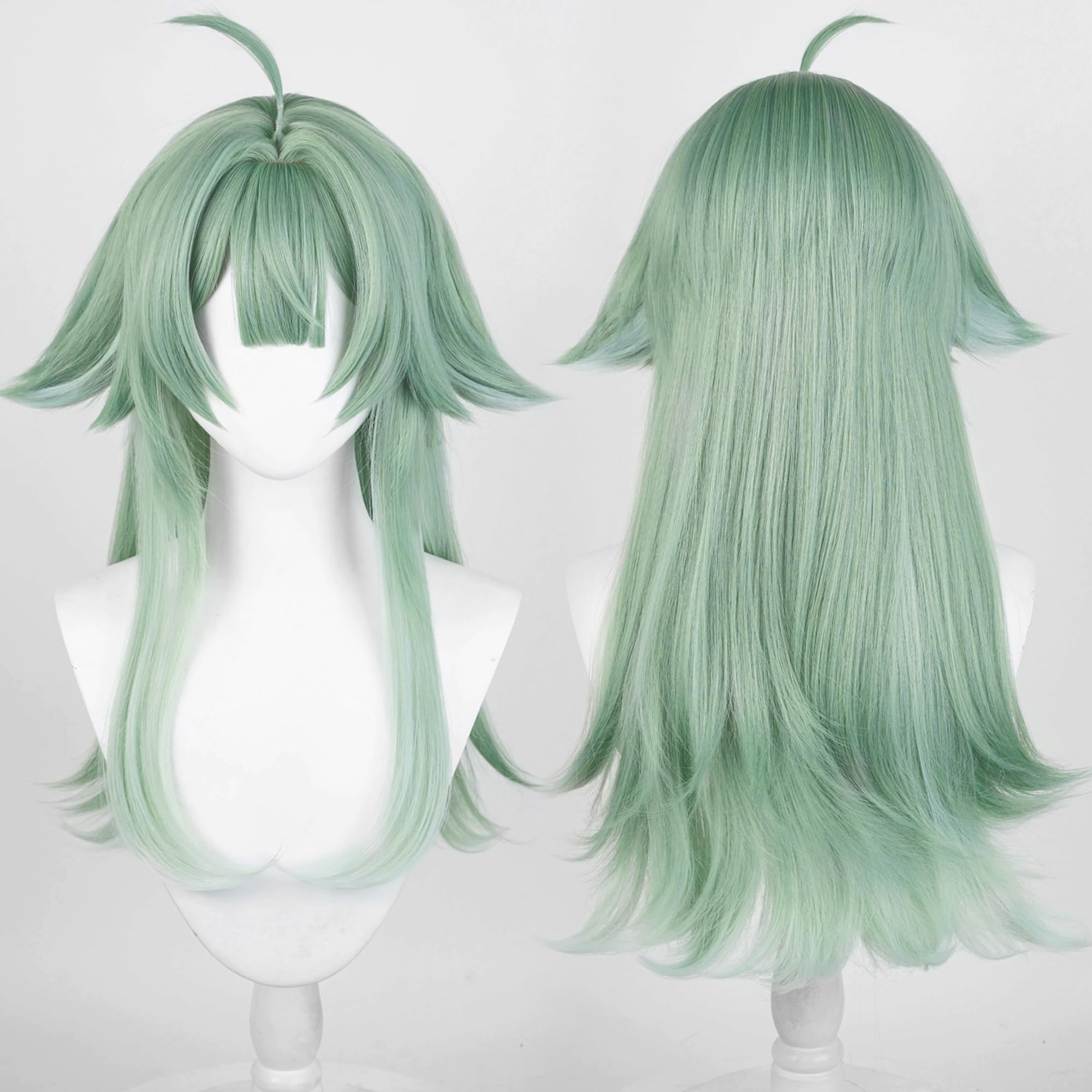 Green Wig for Women Huo Huo Cosplay Wig Long Straight with Bangs for Halloween Comic Con Cos Anime Heat Resistant Synthetic Costume Hair - Image 2