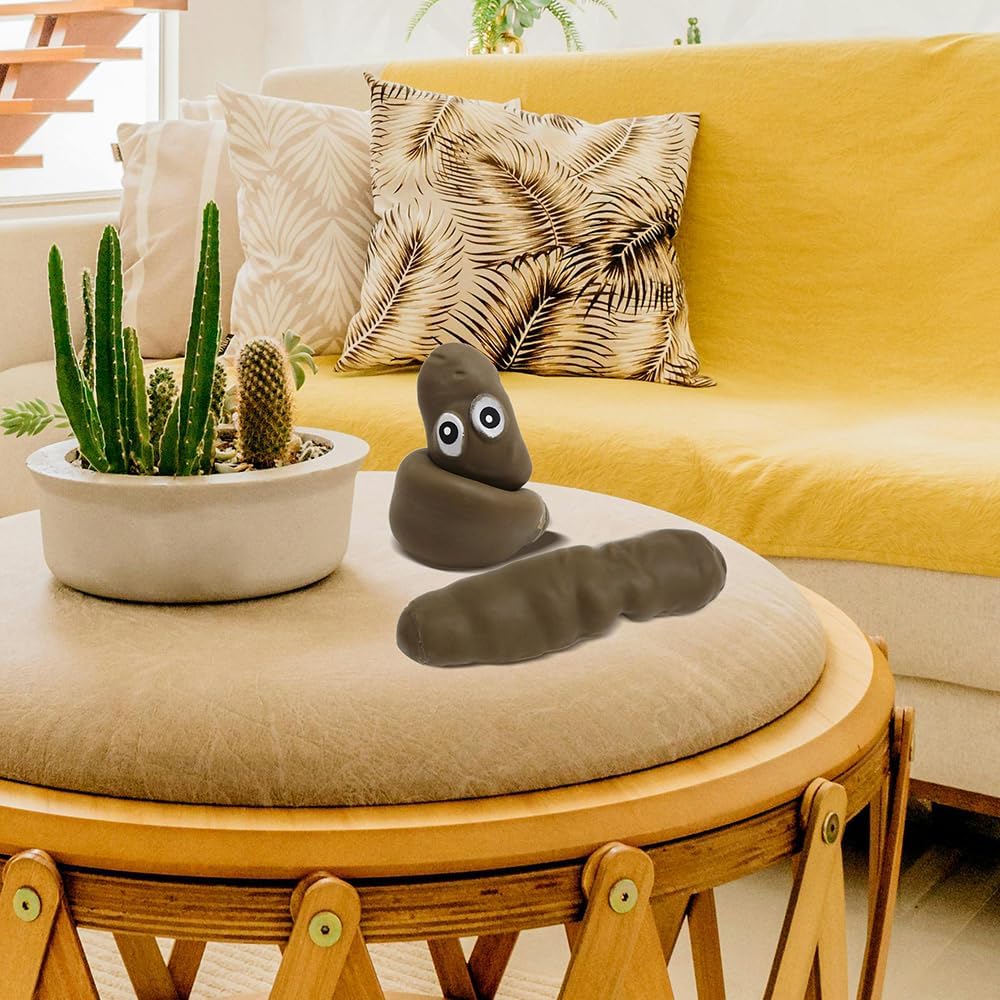 Novelty 3 Pack Funny Stretchy Sensory Stress Relief Poo Toys, Joke Tricky Fidget Anxiety Prank Poop Shape Autism Toy for Adults Teens Kids Party Favor