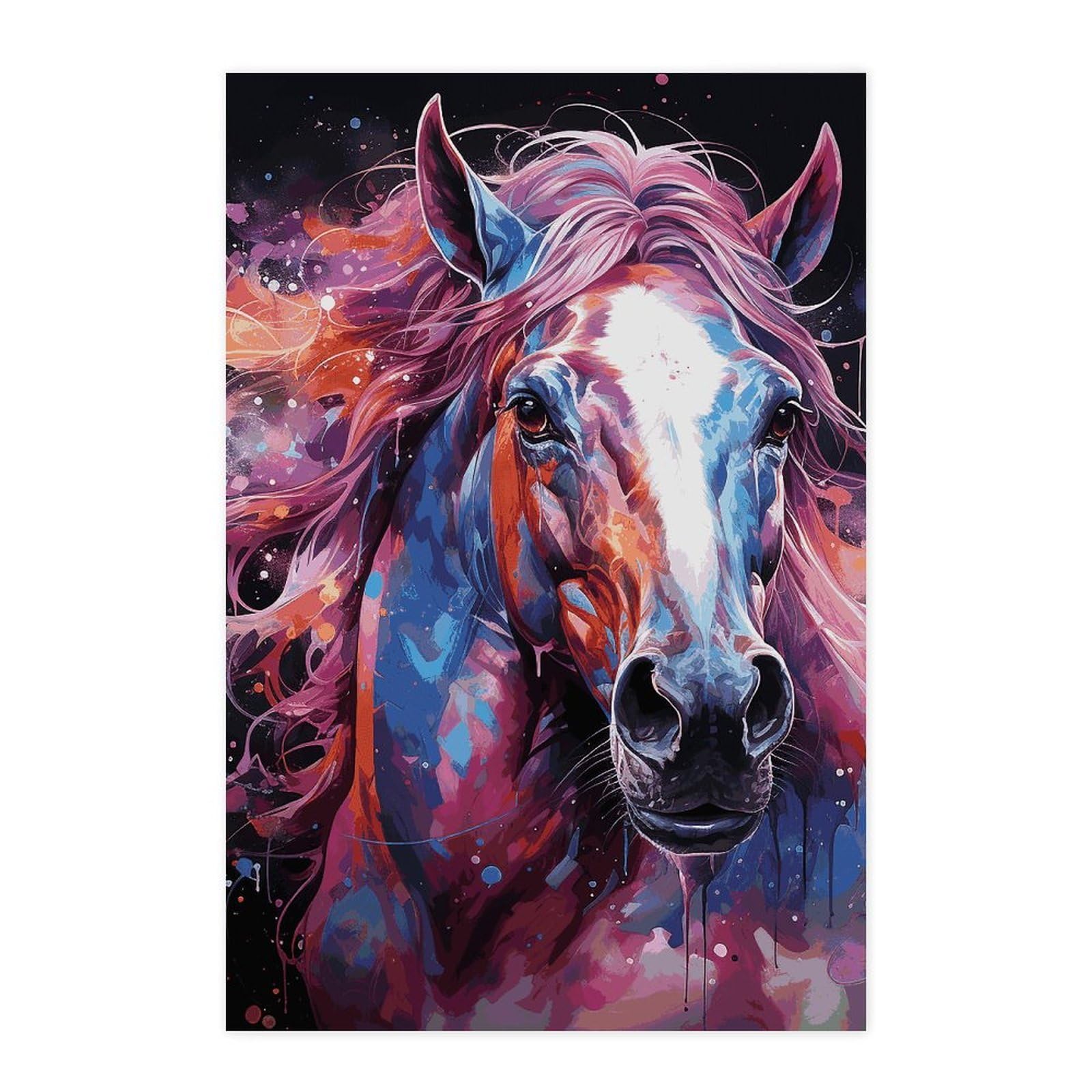 Stickers muraux cheval rêveur, grand poster vintage de salon