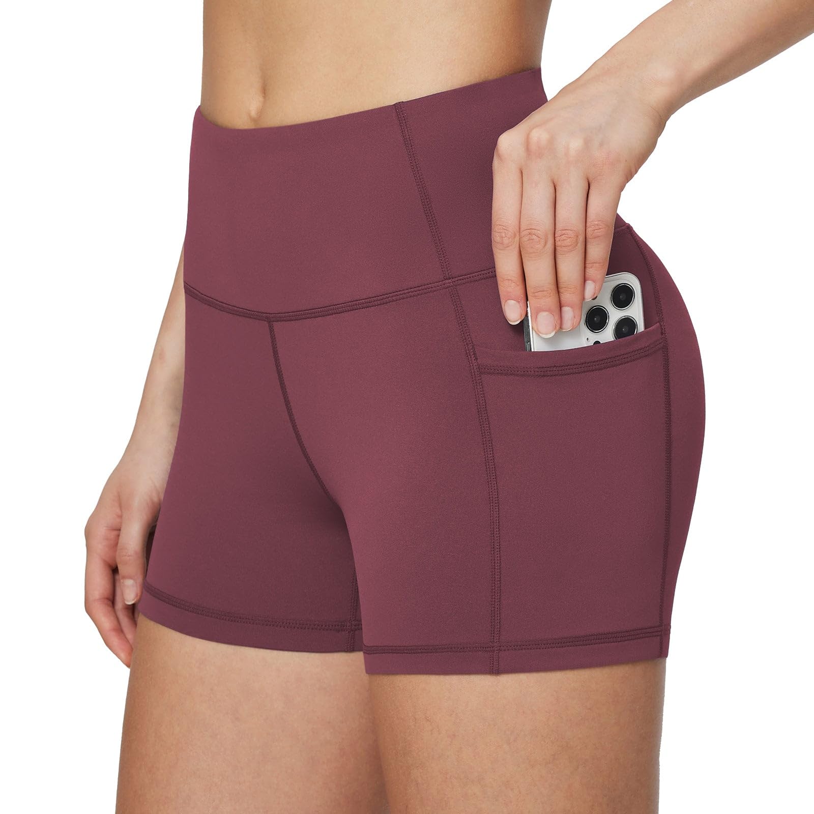 baleaf Women's High Waist Biker Shorts with 3 Pockets