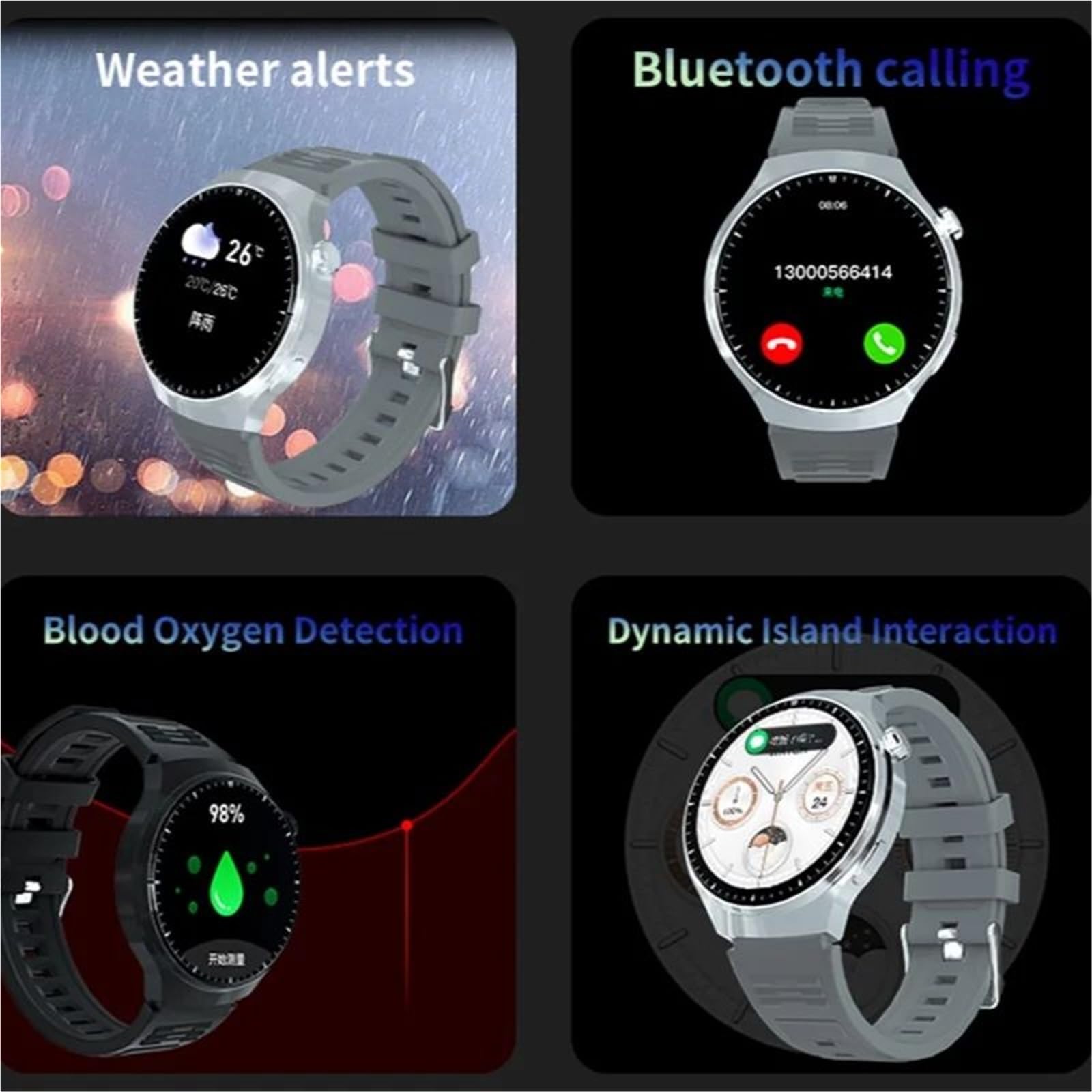 Inteligentny zegarek z ekranem 1,52 HD, pulsometr Bluetooth, rozmowy, sportowy, inteligentny zegarek dla mężczyzn i kobiet, srebrny