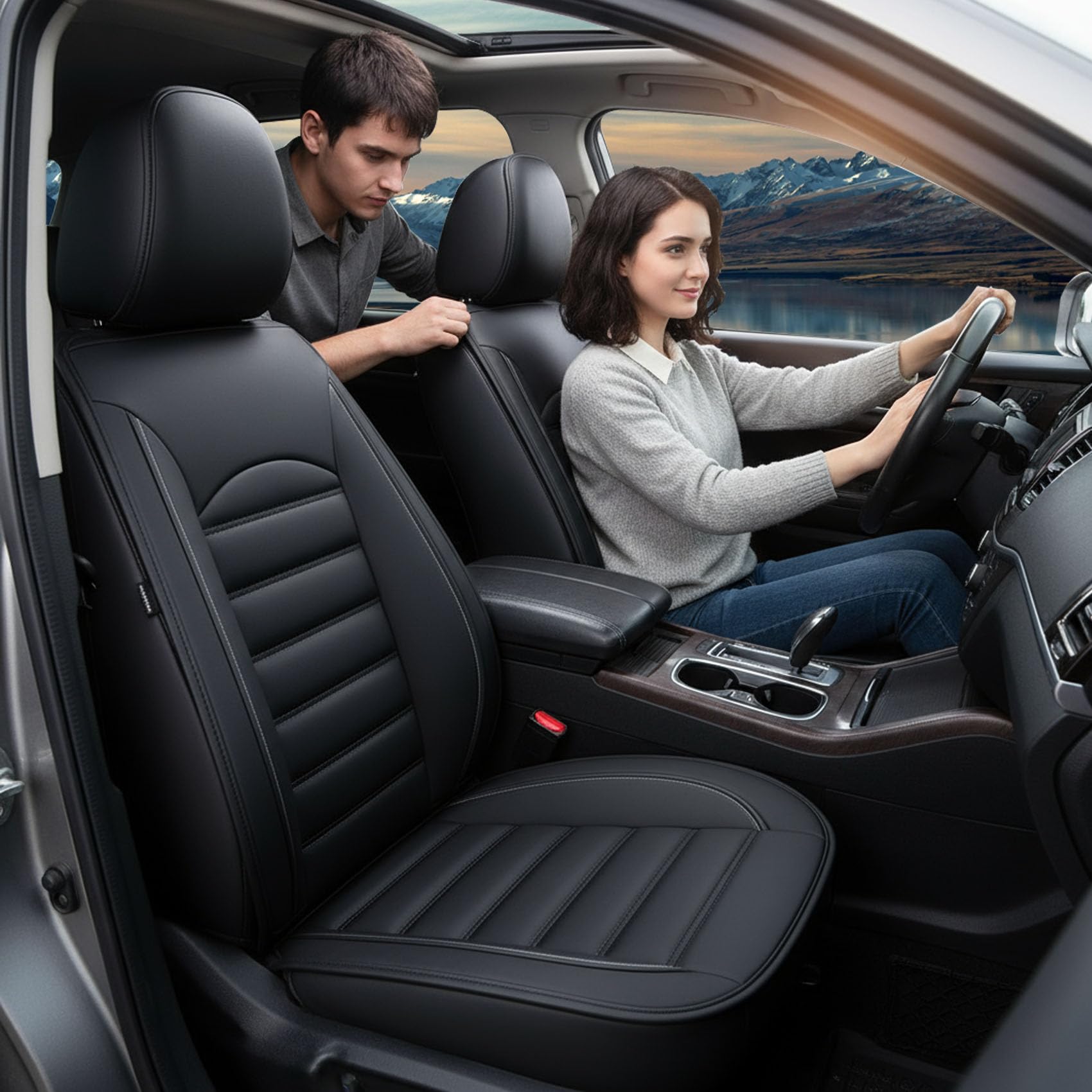 Ensemble complet de housses de siège de voiture pour Peugeot 2008 206 207 207 SW 208 3008 307 308 308 SW 508 508 SW – Housses de siège arrière, imperméables, résistantes à l'usure, housses de siège