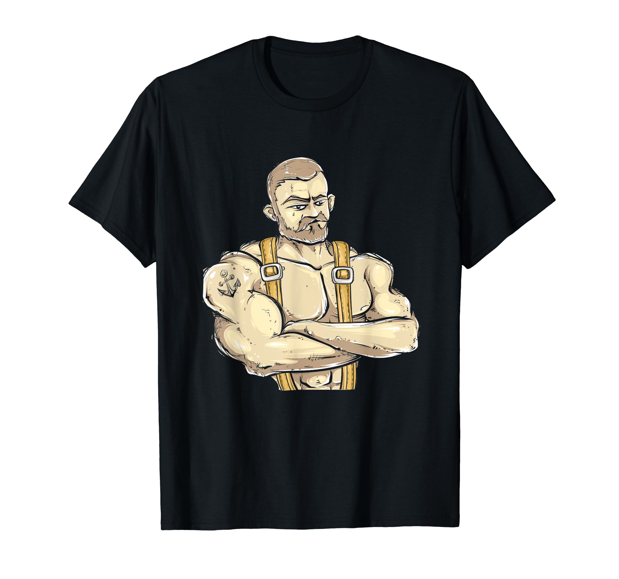 Gay Muscle Bear With Suspenders Daddy Gay LGBTGay Muscle Bear With Suspenders Daddy Gay Bear Leather LGBT T-Shirt