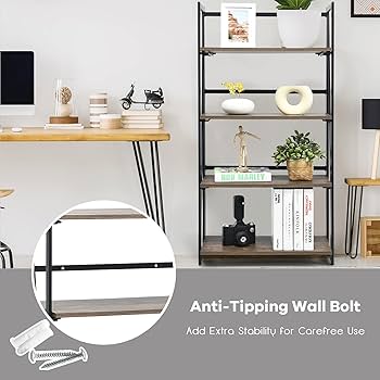Amazon.com: Giantex 4-Tier Bookshelf, No-Assembly Folding