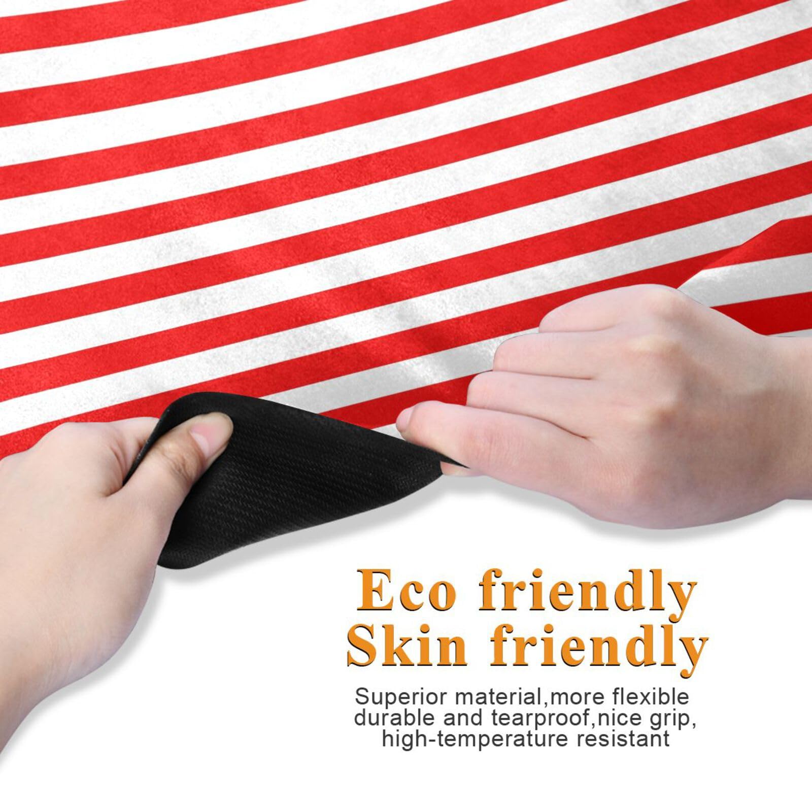 FLildon Red White Stripes Yoga Mat Thick Non Slip Yoga Mat Workout Mat for Men Women, Exercise & Exercise Mat for Home Gym, Yoga, Pilates, Stretching, and Floor