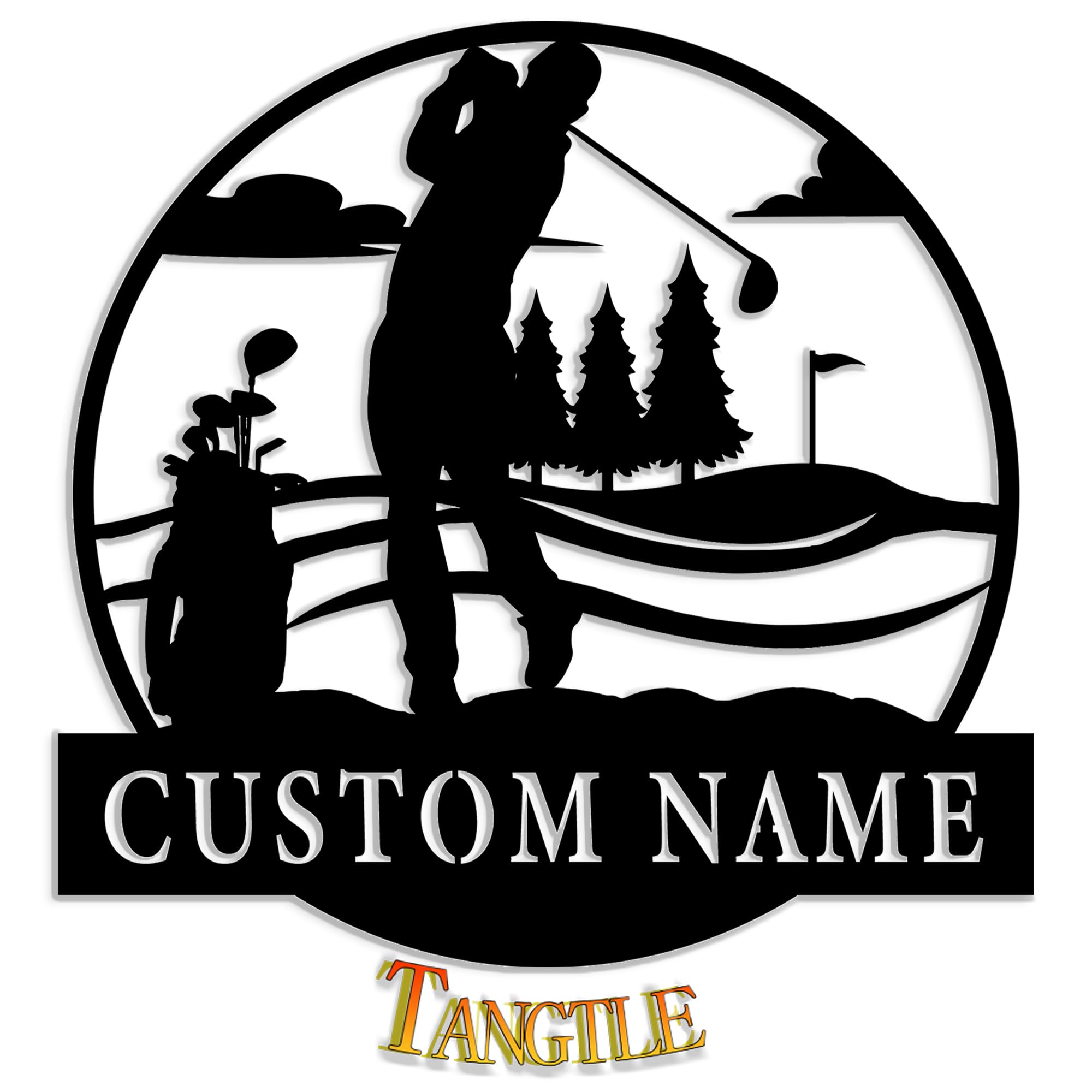 Custom Golf Sign, Personalized Golf Metal Wall Art With Led, Personalized Metal Art, Golf Club's Name Sign, Man's Cave Wall Decor, Golf Club Garden Wall Sign, Customized Golf Sign, Father's Gift