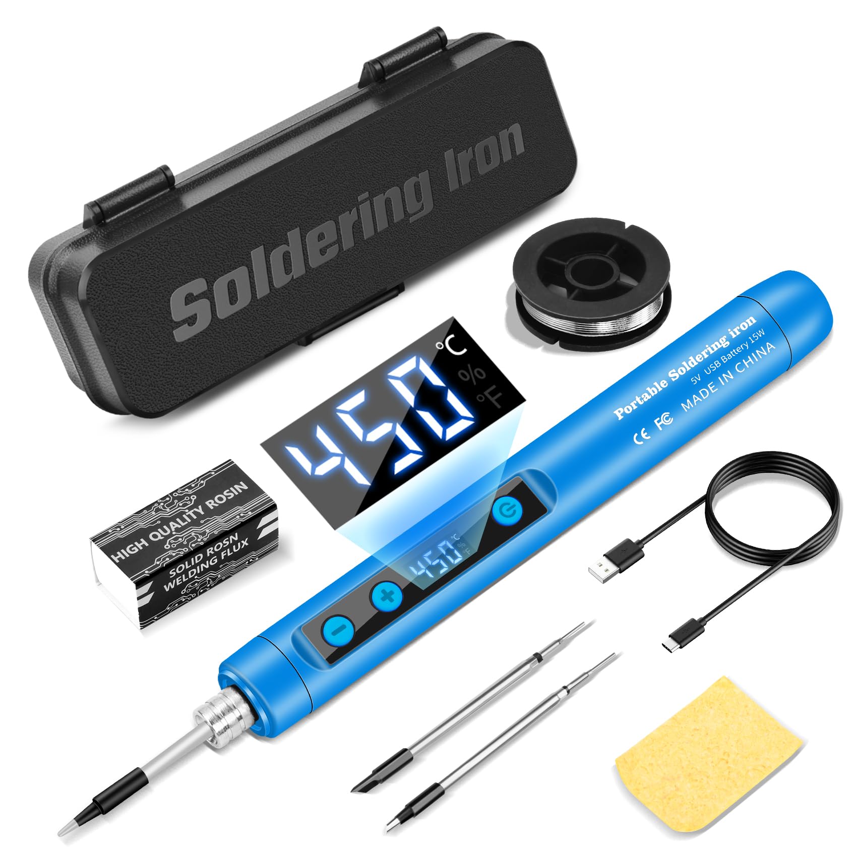 VOKTTA Lötkolben Set, Akku Lötkolben Kabelloser Soldering Ir