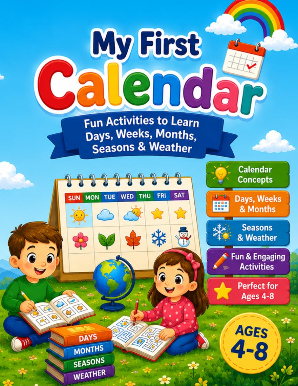 My First Calendar Workbook: Fun Activities to Learn Days, Weeks, Months, Seasons & Weather